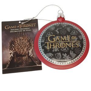 Game Of Thrones Kurt Adler Christmas Ornament Dragon Red & Black Disc 2017 New